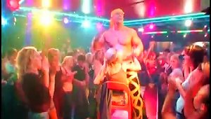 Party Blondie Gets Stripper Lapdance At Big Orgy