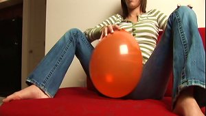 Addison Pops A Balloon With Her Butt