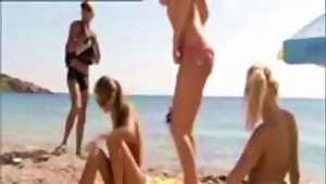 Beach Party Goes Inside For This Group Fuck With Three