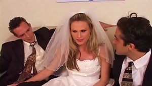Beautiful Bride Cuckolds Her Loser Husband On Their Wedding Day