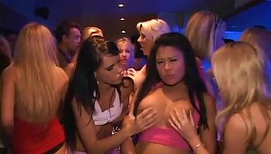 Awesome Party With Delicious Babes At A Club In An Amateur Clip