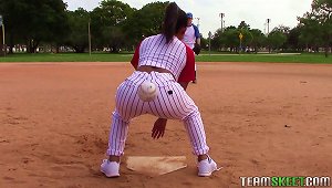 Curvy Softball Player And An Athletic Guy Have Sex