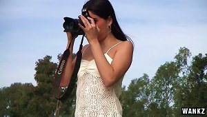 Amateur Photographer Gets Lucky Nailing A Hot Dark Haired Girl