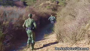 Hot Chick Gets Fucked By The Guys At The Border Patrol