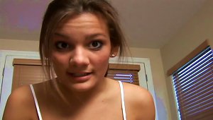 Nadia Licks And Rubs A Realistic Dildo In Front Of A Webcam