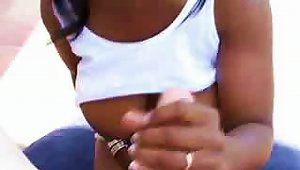 Busty Black Woman Gives A Hand