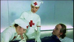 Kinky Latex Threesome With Nurses And A Patient Fucking