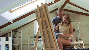 Artistic Girl Finds Inspiration In Having Her Narrow Asshole Fucked