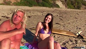 Dirty Surfer Girl Hits The Waves Then Hits His Hard Cock