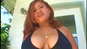 Fat   With Large Tits Gets  Hard